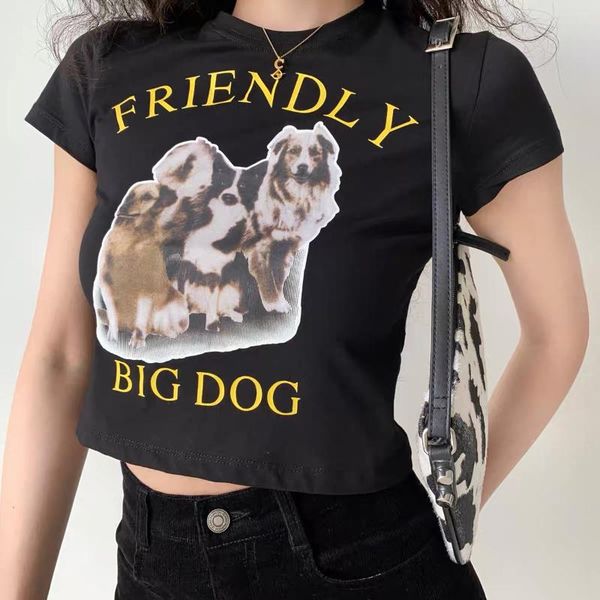 women's t-shirt calelinka ins fashion dogs printed women slim crop round neck short sleeve summer cotton y2k street style t shirts, White
women's t-shirt calelinka ins fashion dogs printed women slim crop round neck short sleeve summer cotton y2k street style t shirts, White