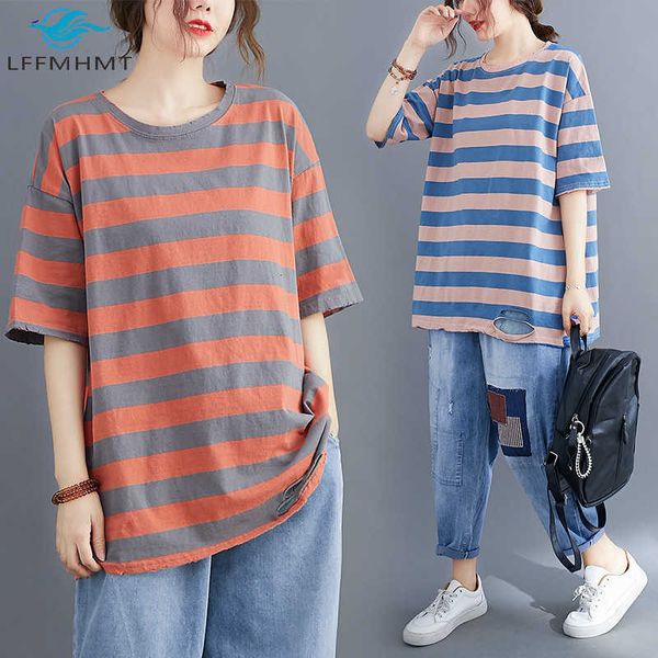 women's t-shirt women fashion korean style t-shirts office lady striped o-neck short sleeve ripped hole vintage tee female casual qzku, White
women's t-shirt women fashion korean style t-shirts office lady striped o-neck short sleeve ripped hole vintage tee female casual qzku, White