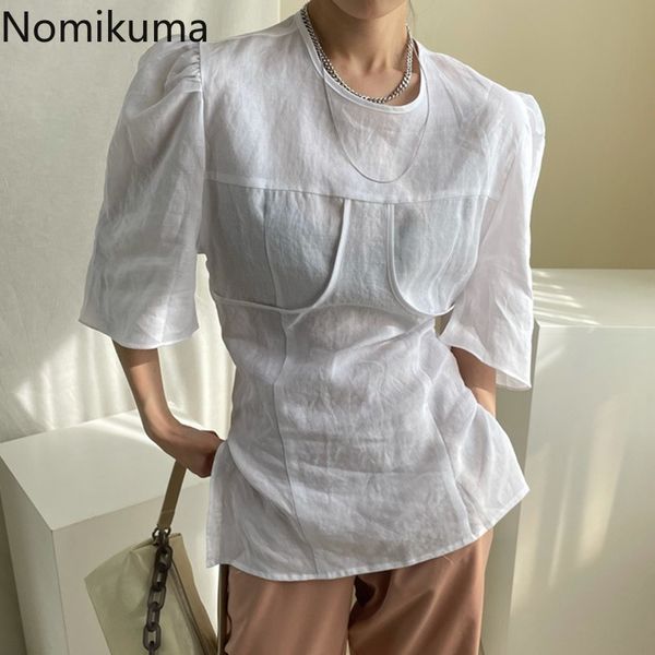 nomikuma causal patchwork korean women shirts chic half puff sleeve blouse summer new split blusas feminimos 6h023 210427, White
nomikuma causal patchwork korean women shirts chic half puff sleeve blouse summer new split blusas feminimos 6h023 210427, White