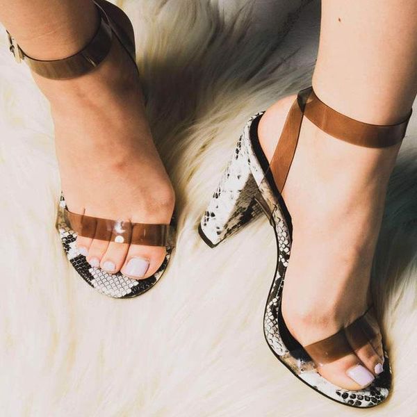 sandals plus size 35-42 snake pattern pvc transparent women open toe buckle strap square high heels wedding party, Black
sandals plus size 35-42 snake pattern pvc transparent women open toe buckle strap square high heels wedding party, Black