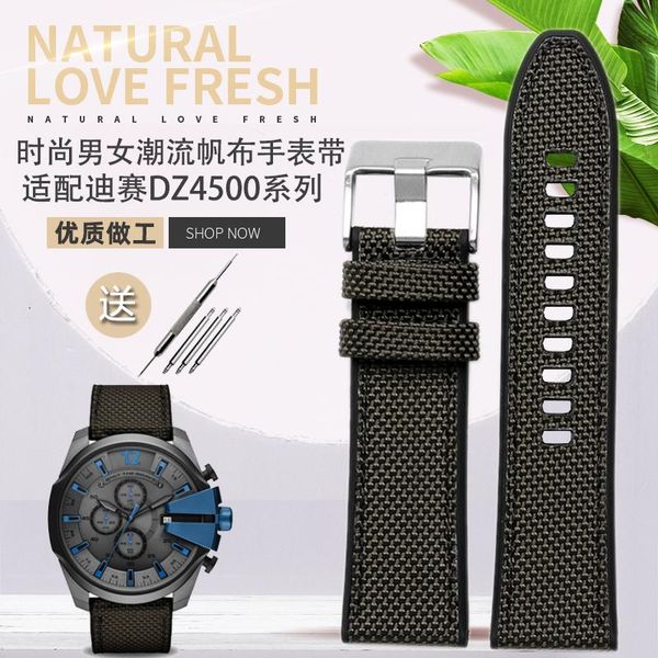 watch bands canvas silicone strap for dz4500 dz4506 dz7420 men's officer series 24 26mm 28mm accessories nylon watchband, Black;brown
watch bands canvas silicone strap for dz4500 dz4506 dz7420 men's officer series 24 26mm 28mm accessories nylon watchband, Black;brown