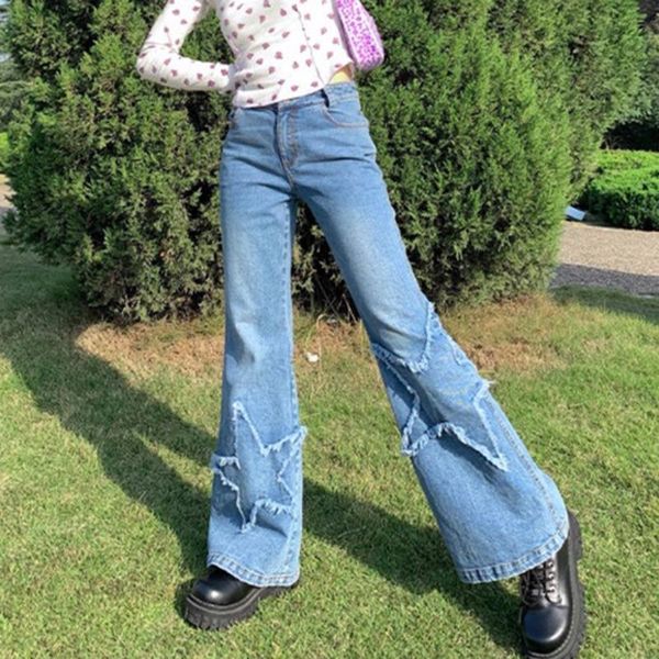 women's jeans flared woman low waist blue pants for women clothing pentagram patches jean y2k denim trousers
women's jeans flared woman low waist blue pants for women clothing pentagram patches jean y2k denim trousers