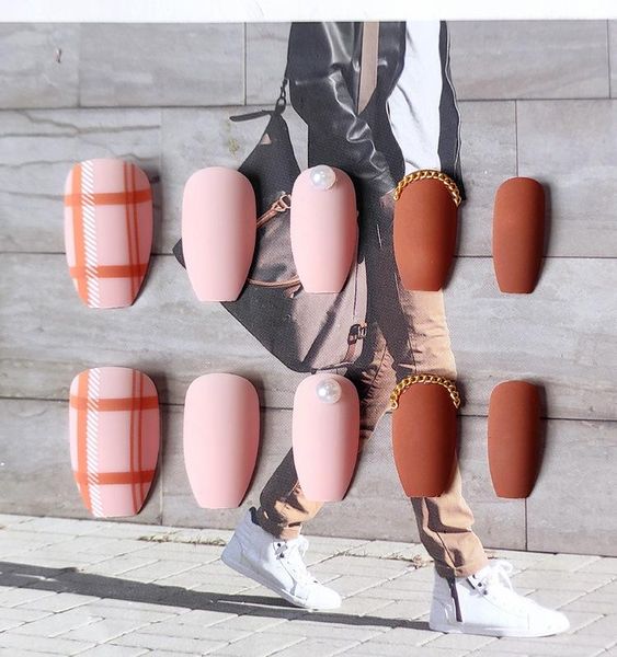 false nails 24pcs orange plaid nail patch glue type removable long paragraph fashion manicure save time dl, Red;gold
false nails 24pcs orange plaid nail patch glue type removable long paragraph fashion manicure save time dl, Red;gold