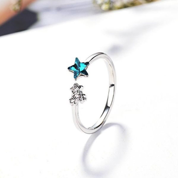 cluster rings 925 silver exquisite blue crystal five-pointed flash diamond opening ring navy sweet tail, Golden;silver
cluster rings 925 silver exquisite blue crystal five-pointed flash diamond opening ring navy sweet tail, Golden;silver