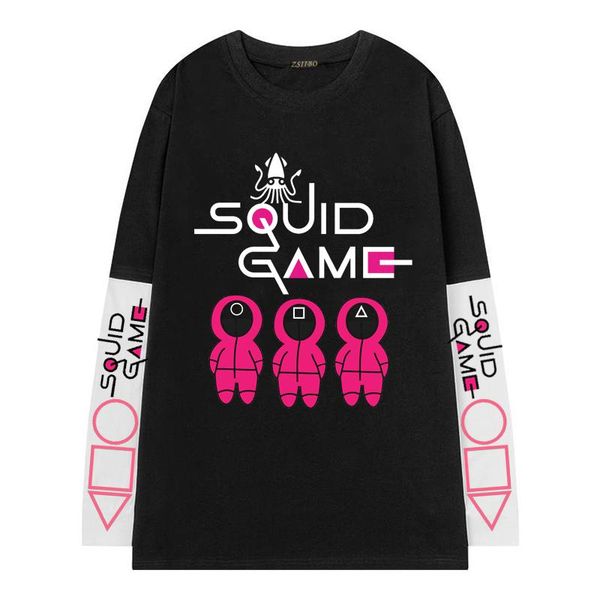 men's t-shirts korean tv squid game t shirt men kawaii cartoon summer fake two tees harajuku fashion style t-shirt male, White;black
men's t-shirts korean tv squid game t shirt men kawaii cartoon summer fake two tees harajuku fashion style t-shirt male, White;black