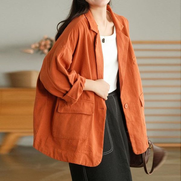women's suits & blazers nini wonderland 2021 autumn loose cotton simple casual coat women long sleeve turn down collar korean style, White;black
women's suits & blazers nini wonderland 2021 autumn loose cotton simple casual coat women long sleeve turn down collar korean style, White;black