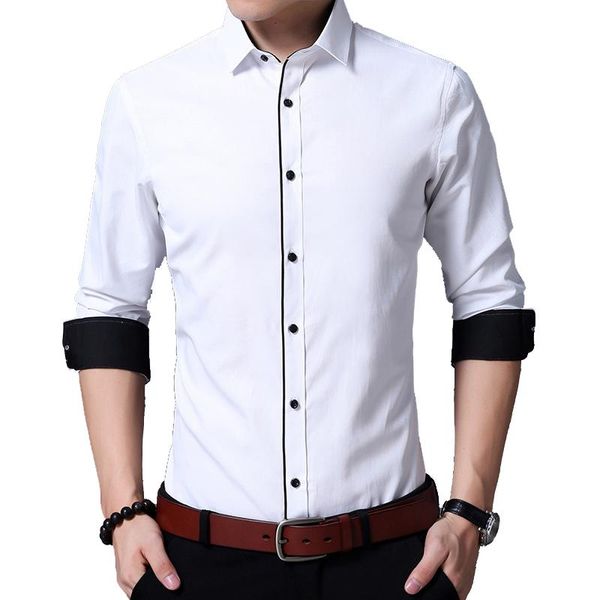 men's dress shirts brand shirt fashion style for young man solid color long sleeve spring summer 40% cotton plus size a06250902, White;black
men's dress shirts brand shirt fashion style for young man solid color long sleeve spring summer 40% cotton plus size a06250902, White;black