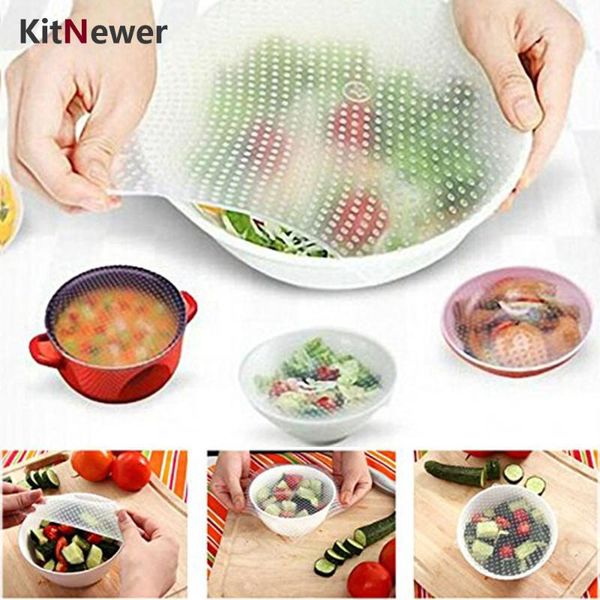 food savers & storage containers 4pcs multifunctional fresh keeping wrap kitchen tools reusable silicone wraps seal vacuum cover lid stretch
food savers & storage containers 4pcs multifunctional fresh keeping wrap kitchen tools reusable silicone wraps seal vacuum cover lid stretch