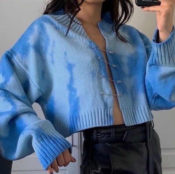 women's knits & tees women fall spring blue tie-dye loose pin short long-sleeved sweater cardigan female solid color korean y2k vintage, White
women's knits & tees women fall spring blue tie-dye loose pin short long-sleeved sweater cardigan female solid color korean y2k vintage, White