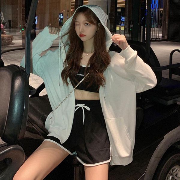 women's hoodies & sweatshirts korean summer thin zip up women clothing solid long sleeve loose clothes 2021 white purple lace hoodie sw, Black
women's hoodies & sweatshirts korean summer thin zip up women clothing solid long sleeve loose clothes 2021 white purple lace hoodie sw, Black