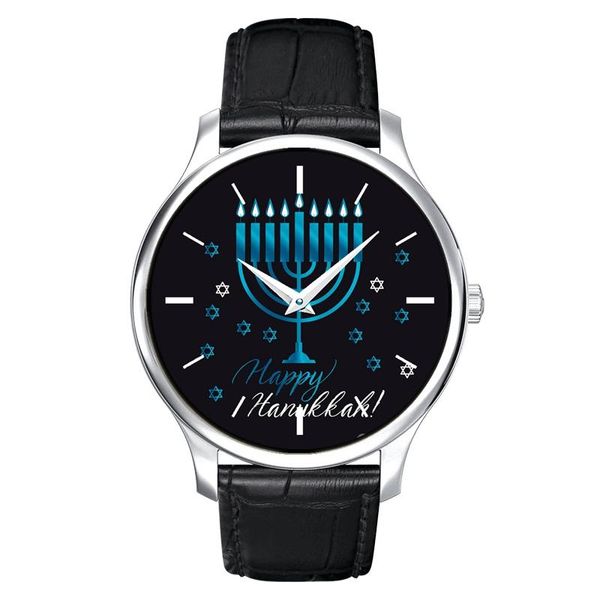 wristwatches men's watch happy jewish holiday hanukkah blue menorah leather quartz wrist, Slivery;brown
wristwatches men's watch happy jewish holiday hanukkah blue menorah leather quartz wrist, Slivery;brown