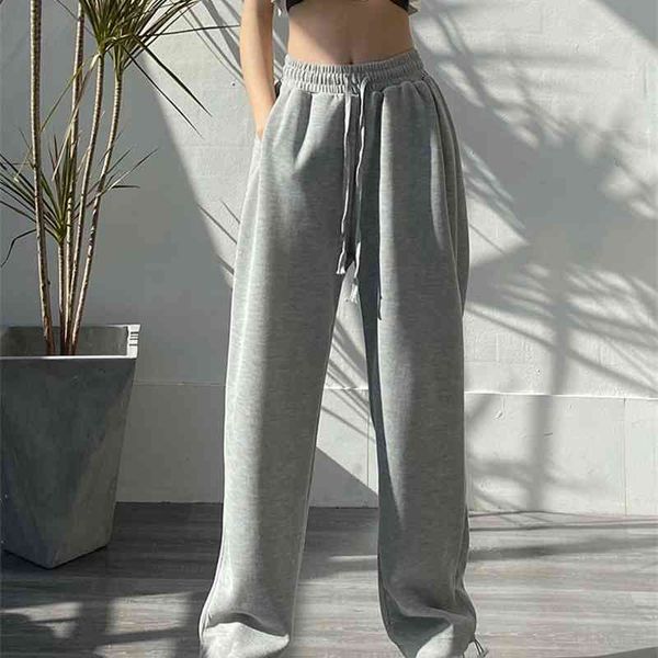 Grey sportswear women' loose legged summer 2021 new high street wide leg straight pants, Light grey little man
Grey sportswear women' loose legged summer 2021 new high street wide leg straight pants, Light grey little man