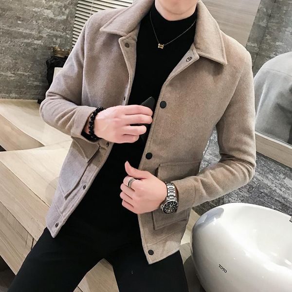 men's wool & blends 2022 autumn winter casual jacket high-quality woolen coat men slim overcoat thick warm trench l01, Black
men's wool & blends 2022 autumn winter casual jacket high-quality woolen coat men slim overcoat thick warm trench l01, Black