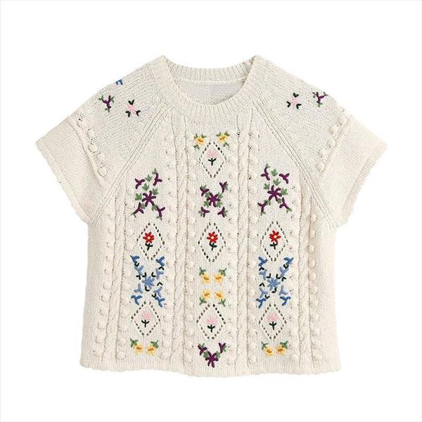 womens fashion o neck women sweaters short sleeve flower embroidered retro loose hollow knitted pullover top, White;black
womens fashion o neck women sweaters short sleeve flower embroidered retro loose hollow knitted pullover top, White;black