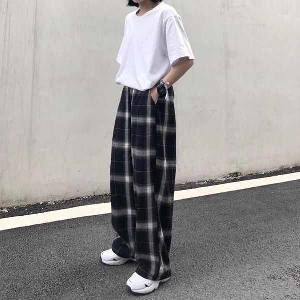 female korean ins plaid pants loose lattice trousers women's casual wild straight leg harajuku student couple & capris, Black;white
female korean ins plaid pants loose lattice trousers women's casual wild straight leg harajuku student couple & capris, Black;white