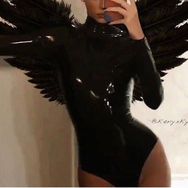 women's jumpsuits & rompers pu leather jumpsuit long sleeve black bodysuit womens macacao feminino overalls combinaison femme body muje, Black;white
women's jumpsuits & rompers pu leather jumpsuit long sleeve black bodysuit womens macacao feminino overalls combinaison femme body muje, Black;white