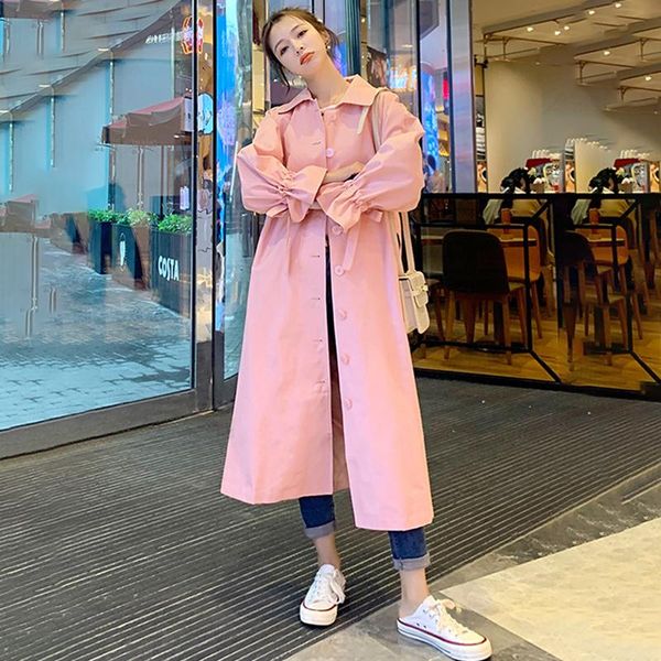 women's trench coats women pink coat long spring autumn loose solid color ladies cloak korean doll collar single breasted windbreaker f, Tan;black
women's trench coats women pink coat long spring autumn loose solid color ladies cloak korean doll collar single breasted windbreaker f, Tan;black