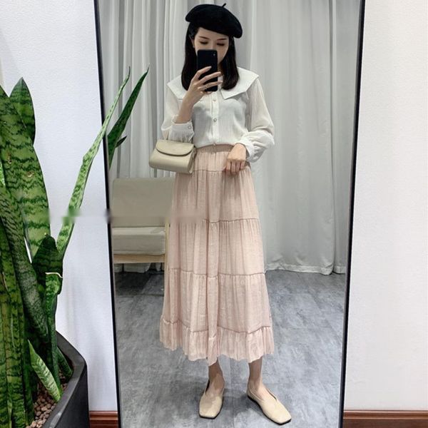 skirts sweet solid color stitching pink long skirt fashion casual vintage kawaii elegant harajuku high waist streetwear, Black
skirts sweet solid color stitching pink long skirt fashion casual vintage kawaii elegant harajuku high waist streetwear, Black