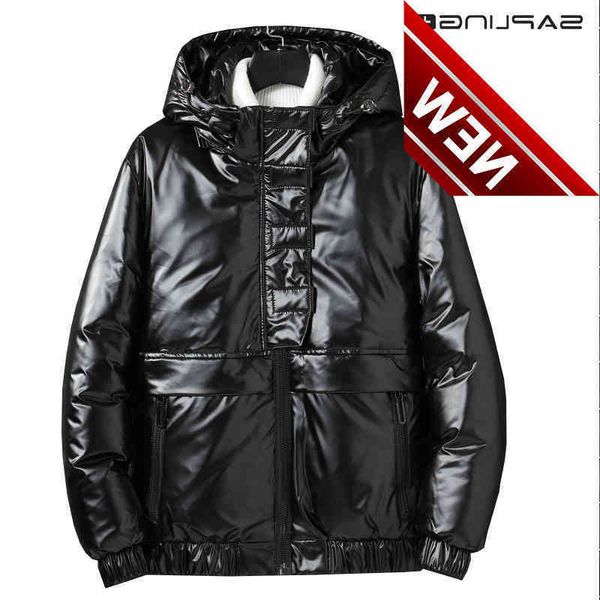 men's winter down jackets male thicken warm 90% duck jacket men waterproof hooded coats bright leather couples outwear, Black
men's winter down jackets male thicken warm 90% duck jacket men waterproof hooded coats bright leather couples outwear, Black
