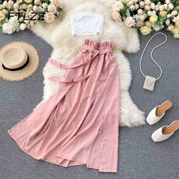 women boho two piece sets summer strapless crop and a line skirts outfits ladies elegant beach suits clothing 210525, White
women boho two piece sets summer strapless crop and a line skirts outfits ladies elegant beach suits clothing 210525, White