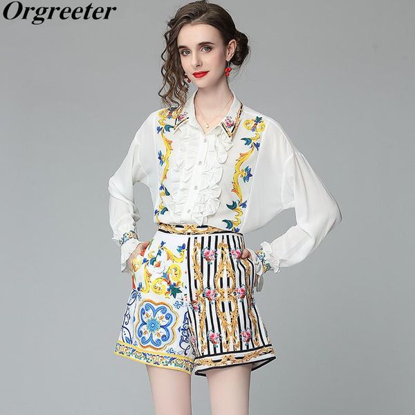women's tracksuits summer retro floral print chiffon shirt shorts 2 piece set women ruffle batwing sleeve blouse + wide leg holiday out, Gray
women's tracksuits summer retro floral print chiffon shirt shorts 2 piece set women ruffle batwing sleeve blouse + wide leg holiday out, Gray