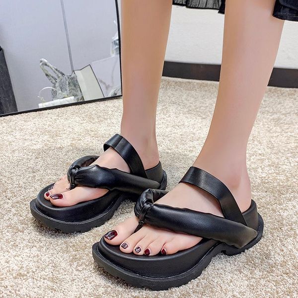 rimocy soft pu leather platform flip flop women 2021 non-slip thick bottom clip toe slippers woman summer comfortable slides, Black
rimocy soft pu leather platform flip flop women 2021 non-slip thick bottom clip toe slippers woman summer comfortable slides, Black