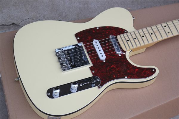 6 strings cream electric guitar with tortoise-shell pickguard,maple fretboard
6 strings cream electric guitar with tortoise-shell pickguard,maple fretboard