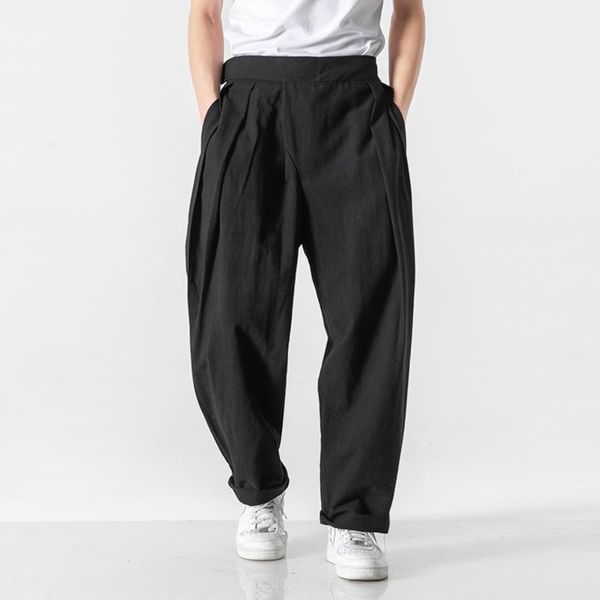 men's pants cotton linen mens high waist solid color streetwear trousers men 2021 casual jogger harajuku oversized harem 5xl, Black
men's pants cotton linen mens high waist solid color streetwear trousers men 2021 casual jogger harajuku oversized harem 5xl, Black