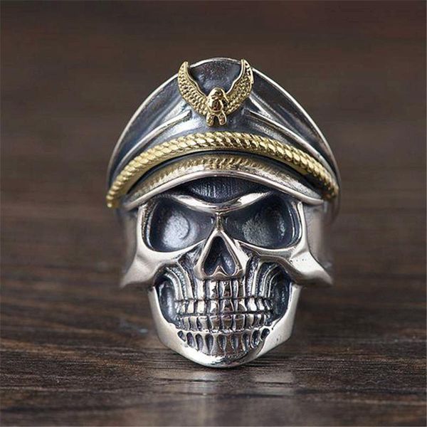 cluster rings s925 thai silver retro craft ring men's open officer punk jewelry, Golden;silver
cluster rings s925 thai silver retro craft ring men's open officer punk jewelry, Golden;silver