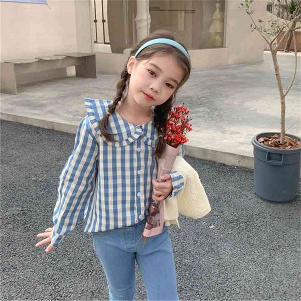 spring arrival girls long sleeve plaid blouses kids korean cotton children clothes 210528, White;black
spring arrival girls long sleeve plaid blouses kids korean cotton children clothes 210528, White;black