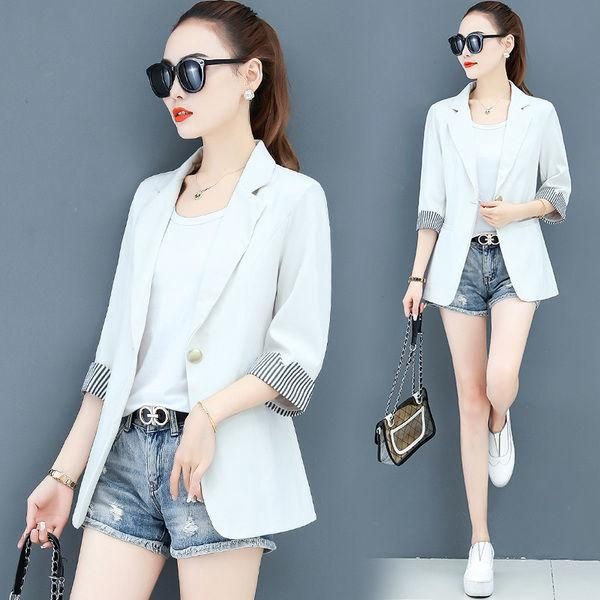women's suits & blazers high-end small suit jacket women 's thin spring and summer fashionable korean style short sun protection t, White;black
women's suits & blazers high-end small suit jacket women 's thin spring and summer fashionable korean style short sun protection t, White;black