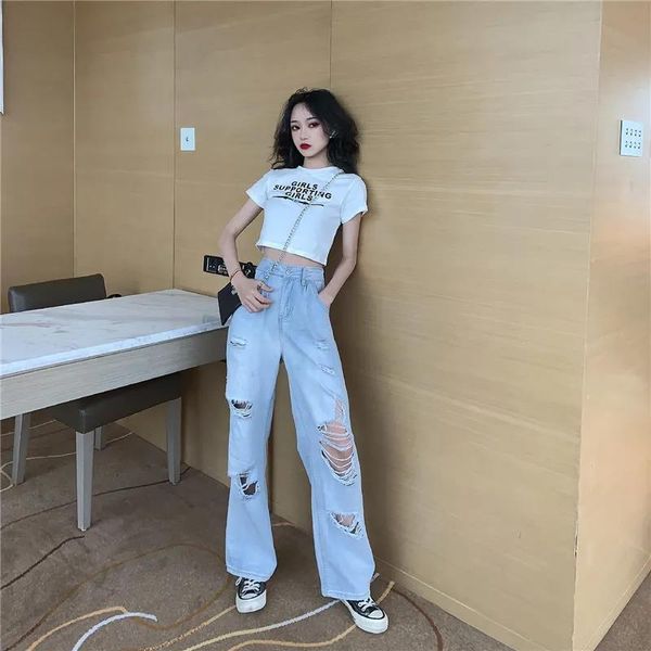 women's jeans fashion woman high waist ripped for girls street clothes loose denim clothing funny vintage pants femal, Blue
women's jeans fashion woman high waist ripped for girls street clothes loose denim clothing funny vintage pants femal, Blue