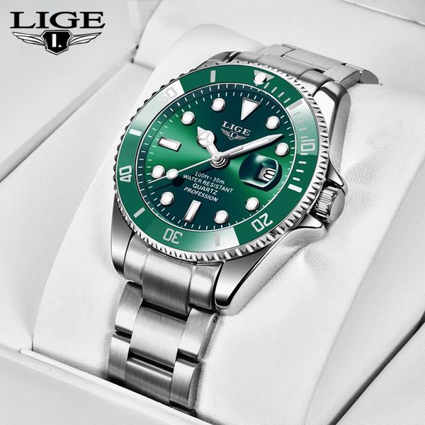 wristwatches lige fashion watch men waterproof date clock silver green watches quartz wristwatch relogio masculino with, Slivery;brown
wristwatches lige fashion watch men waterproof date clock silver green watches quartz wristwatch relogio masculino with, Slivery;brown