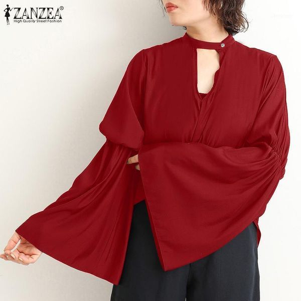 women's blouses & shirts anzea 2021 summer hollow elegant women flare sleeve zcasual work lady blusas female o neck loose tunic plus s, White
women's blouses & shirts anzea 2021 summer hollow elegant women flare sleeve zcasual work lady blusas female o neck loose tunic plus s, White