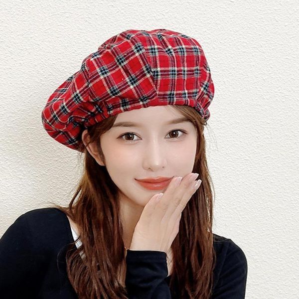 berets fashion spring summer red plaid beret cap for women beanie hat girls hats kawaii flat caps korean painter 2021, Blue;gray
berets fashion spring summer red plaid beret cap for women beanie hat girls hats kawaii flat caps korean painter 2021, Blue;gray