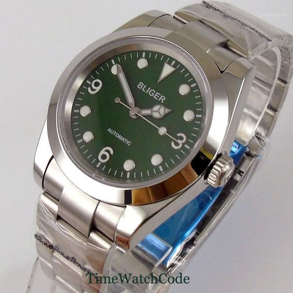 40mm automatic men's watch genuine nh35a movement green dial sapphire glass polished bezel oyster bracelet luminous wristwatches, Slivery;brown
40mm automatic men's watch genuine nh35a movement green dial sapphire glass polished bezel oyster bracelet luminous wristwatches, Slivery;brown