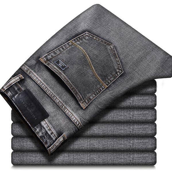 men's jeans 4 colors 2021 autumn brand fitted straight stretch denim classic style business casual youth mens fashion black gray, Blue
men's jeans 4 colors 2021 autumn brand fitted straight stretch denim classic style business casual youth mens fashion black gray, Blue
