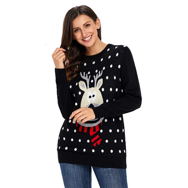 women's sweaters european and american-style style plus-size base of neck crew versatile long-sleeve christmas sweater p37d, White;black
women's sweaters european and american-style style plus-size base of neck crew versatile long-sleeve christmas sweater p37d, White;black