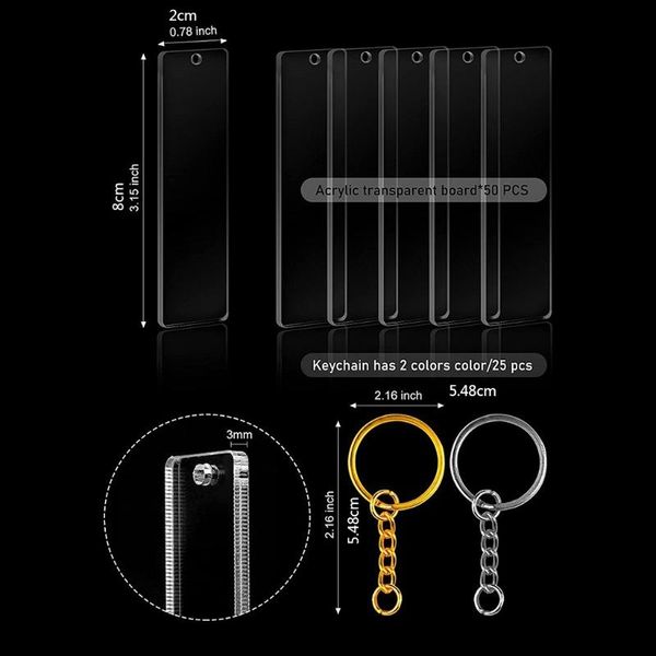 keychains 50pcs acrylic keychain blanks with rings clear key chains rectangle for diy crafting, Silver
keychains 50pcs acrylic keychain blanks with rings clear key chains rectangle for diy crafting, Silver