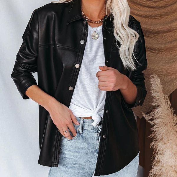 women's jackets autumn pu leather style vintage jacket coat female clubwear streetwear cool black outerwear women casual loose solid bu, Black;brown
women's jackets autumn pu leather style vintage jacket coat female clubwear streetwear cool black outerwear women casual loose solid bu, Black;brown
