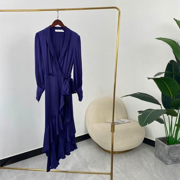 casual dresses 2021 summer women fashion solid asymmetrical a-line long sleeve waist self-tie mid-calf silk, Black;gray
casual dresses 2021 summer women fashion solid asymmetrical a-line long sleeve waist self-tie mid-calf silk, Black;gray