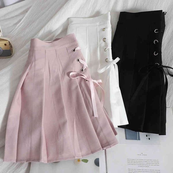 summer leisure lace-up student short skirts summer thin high-waist pleated korean pure color hip female trend 210420, Black
summer leisure lace-up student short skirts summer thin high-waist pleated korean pure color hip female trend 210420, Black