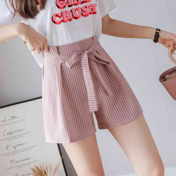 summer women shorts casual chiffon female fashion elastic waist short trousers comfy striped loose lace up 210423, White;black
summer women shorts casual chiffon female fashion elastic waist short trousers comfy striped loose lace up 210423, White;black