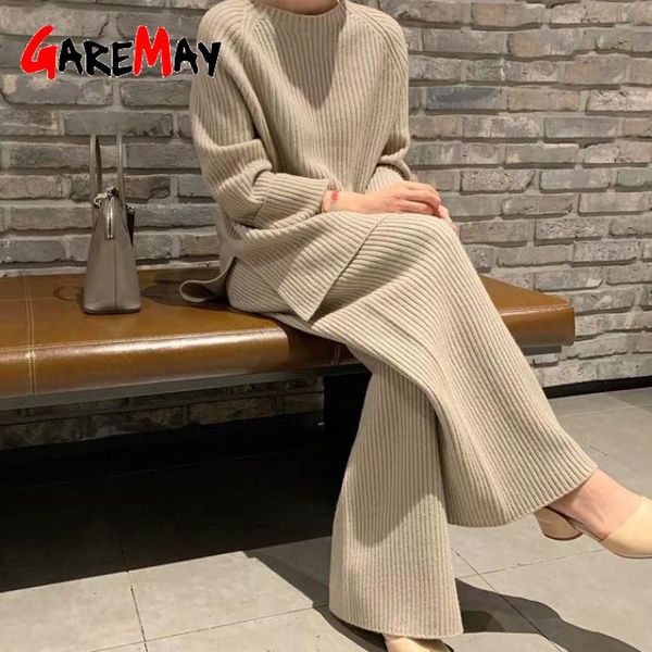 women sweater two piece knitted sets winter tracksuit chic pullover long sleeve wide leg pants 2021 women's, White
women sweater two piece knitted sets winter tracksuit chic pullover long sleeve wide leg pants 2021 women's, White