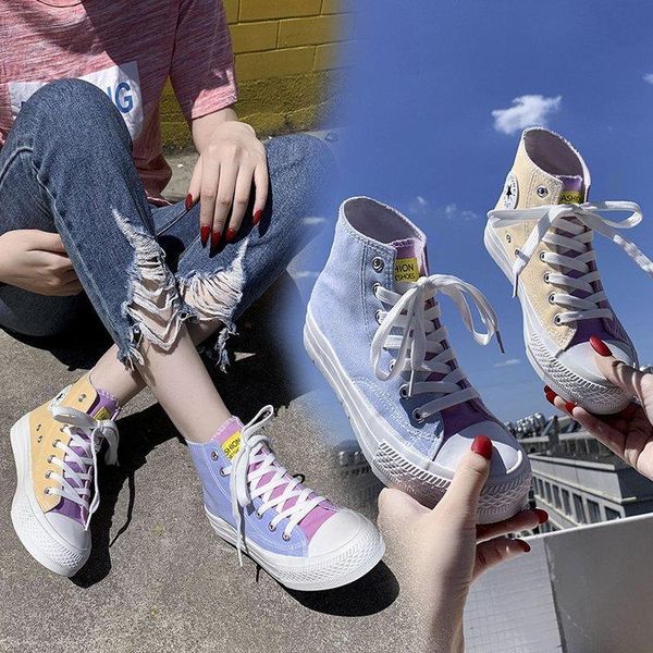 light sensitive high canvas shoes women's 2021 student korean versatile fashion casual sandals, Black
light sensitive high canvas shoes women's 2021 student korean versatile fashion casual sandals, Black