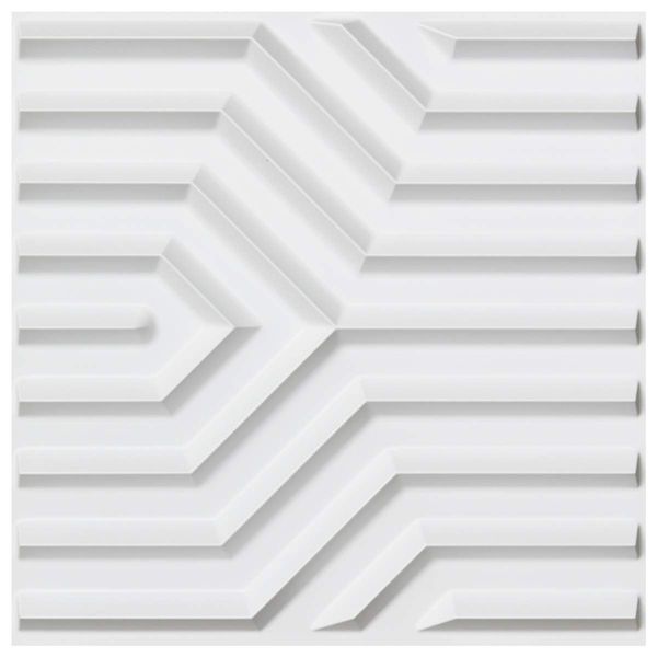 

Art3d 50x50cm 3D Wall Panels PVC Matt White Geometric Mate Pattern Soundproof for Living Room Bedroom (Pack of 12 Tiles)