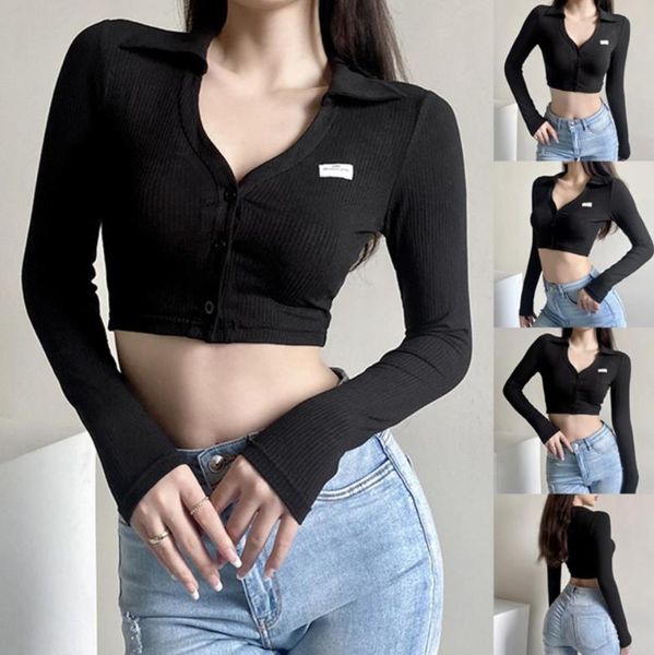 women's t-shirt style y2k e-girls women knitted midriff-baring female solid color v-neck single-breasted long sleeve slim shirt, White
women's t-shirt style y2k e-girls women knitted midriff-baring female solid color v-neck single-breasted long sleeve slim shirt, White
