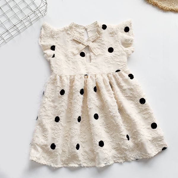girl's dresses summer princess evening polka dot pattern clothing for girls party v6wp, Red;yellow