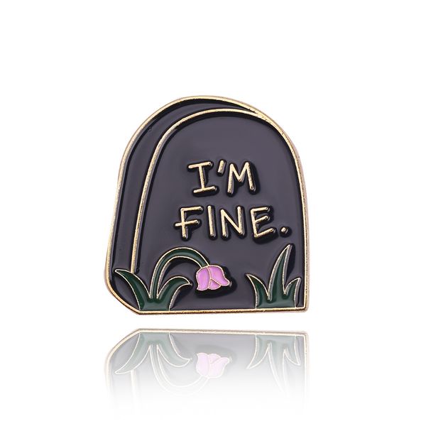 i'm fine tombstone enamel pin grave brooch flower badge creepy halloween gift dead morbid jewelry hat lapel pins black horror, Blue
i'm fine tombstone enamel pin grave brooch flower badge creepy halloween gift dead morbid jewelry hat lapel pins black horror, Blue