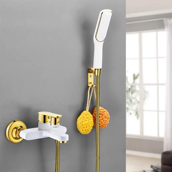 bathroom shower sets faucet white/black brass mixer valve bathtub tap kit wall mount adjustable hand spray accessories
bathroom shower sets faucet white/black brass mixer valve bathtub tap kit wall mount adjustable hand spray accessories